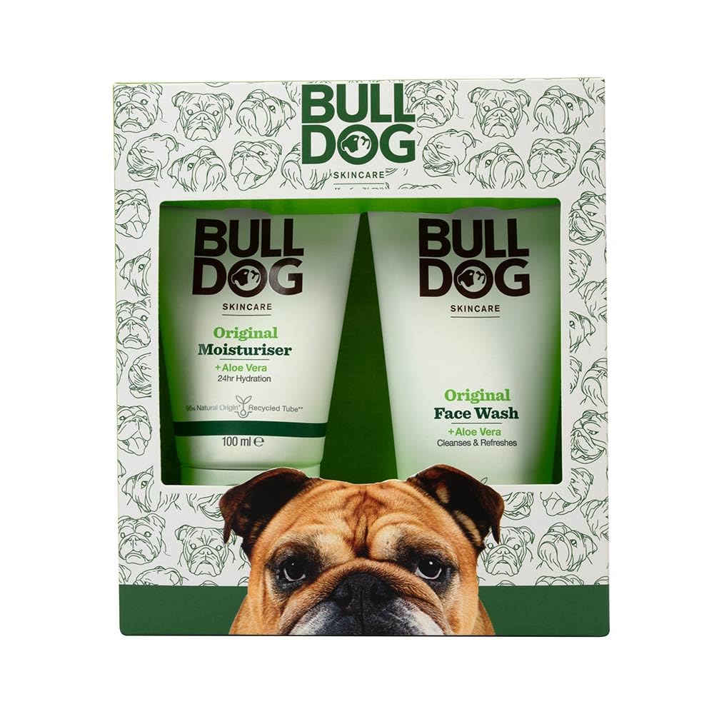 BULLDOG SKINCARE - Skincare Duo Giftset for Men | Father's Day Gift | Mens Grooming Gift set | Original Moisturiser & Face Wash | Vegan Friendly