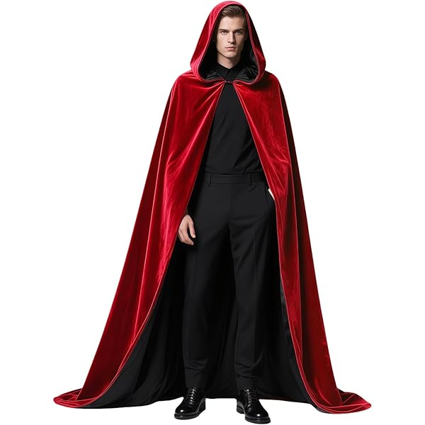 Amazon.com: Deluxe Black Velvet and Red Satin Cape, Multi, One