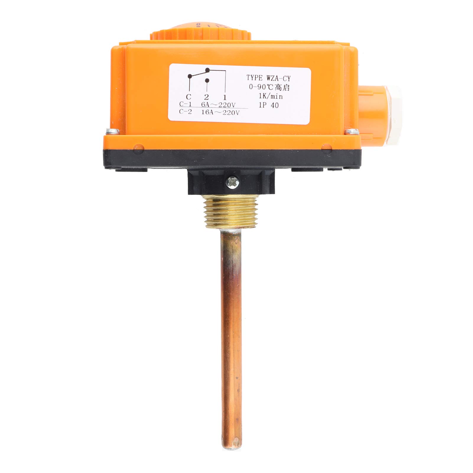 Hot Water Pipe Temperature Controller Stem Thermostat Temperature Thermostat Long for Hot Water Pipe Thermostat G1 Male Thread, Hot Water Cylinder Thermostat Temperature