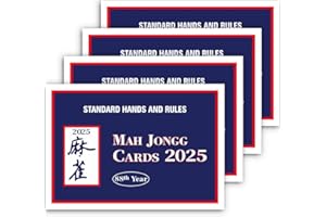 CHICMOSS 2025 Mahjong Cards Large Print - Official Revision - 4 Pack - American Mah Jongg Card Set Easy-to-Read Rule Cards for Mah Jongg