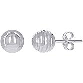14Kt White Gold Womens 8mm Ball Stud Earrings