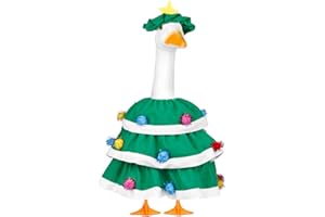 ENBOFID Christmas Tree Goose Outfits 23-Inch Porch Goose Christmas Costume Holiday Geese Clothes for Plastic Geese Xmas Outdoor Garden Yard Patio Statue Decor