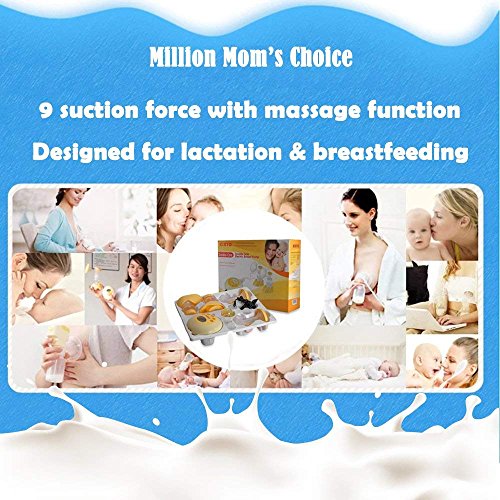 Hermano KINYO Double Electric Breast Pump Portable Breastfeeding Milk Pump with LCD Screen Automatic Massage Function Bpa Free