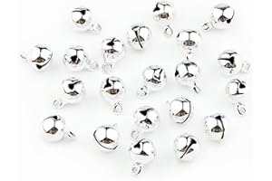 LKXHARLEYA 300pcs Mini Christmas Jingle Bells Bulk for DIY Craft Assorted Loose Beads Jewelry Charms Bells for Festival Wedding Decorations,6mm