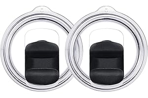GEOSOO Magnetic Tumbler Lid - Fits 20 oz Tumbler Lid, Replacement Lids Compatible for YETI 20 oz Tumbler, 10/24 oz Mug and 10 oz Lowball- Replacement Magnetic Slider/Cover (20 Ounce, 2Pcs Black)