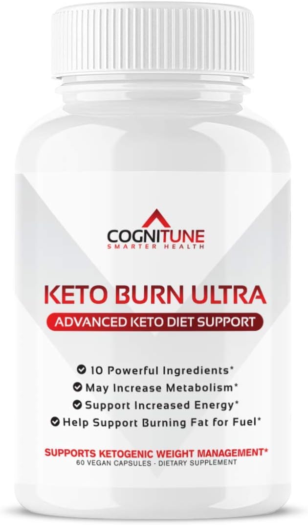 COGNITUNE Keto Burn Keto Pills – Keto Supplements for Ketosis with Raspberry Ketones, Apple Cider Vinegar, Garcinia Cambogia – Thermogenic Keto Pills for Men, Women to Boost Metabolism, Burn Fat