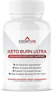 COGNITUNE Keto Burn Keto Pills – Keto Supplements for Ketosis with Raspberry Ketones, Apple Cider Vinegar, Garcinia Cambogia – Thermogenic Keto Pills for Men, Women to Boost Metabolism, Burn Fat