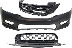 Garage-Pro Bumper Cover Kit Compatible with 2013-2015 Honda Accord, Front, Primed, includes Bumper Grille and Grille