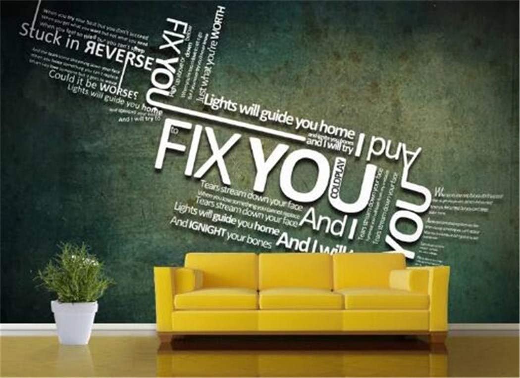 Wallpaper Mural Wall Sticker Rustic Vintage 3D Wallpapers Roll Dark Green Wall Papers Home Decor English Alphabet Wall Paper