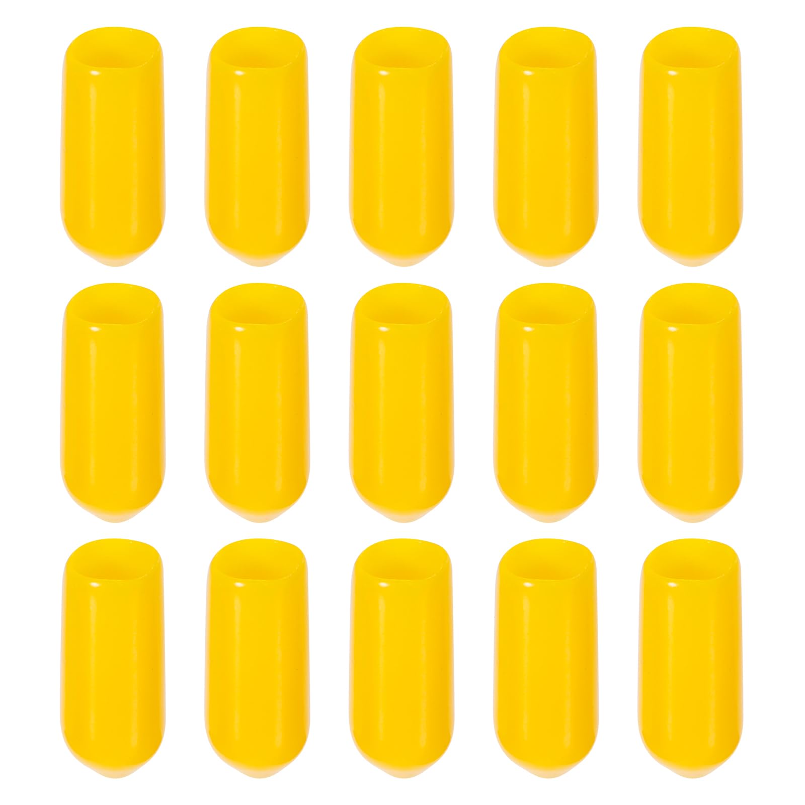 Rebower 200 Pack Screw Thread Protector Cover Rubber End Caps, [for Screw, Bolt, Rod End Cap] - 1/4 inch(6mm) inner dia/Yellow