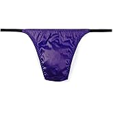 SilRiver Men's Silk Satin Thong Pouch T - Back Bikini G-String Underwear