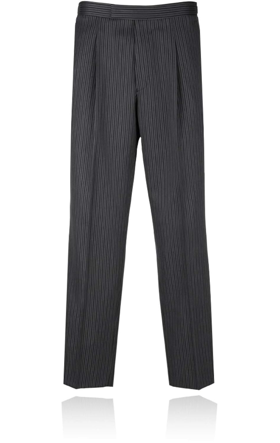 thumbnail interactive-video image 1 of Men's Victorian Dickens Trousers – Hickory Stripe Wool, Black & Gray Tuxedo Pants, Steampunk Style 1 of 4