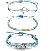 Softones VSCO String Wave Bracelets for Women Handmade Colorful Waterproof Adjustable Braided Beach Bracelet Set for Women