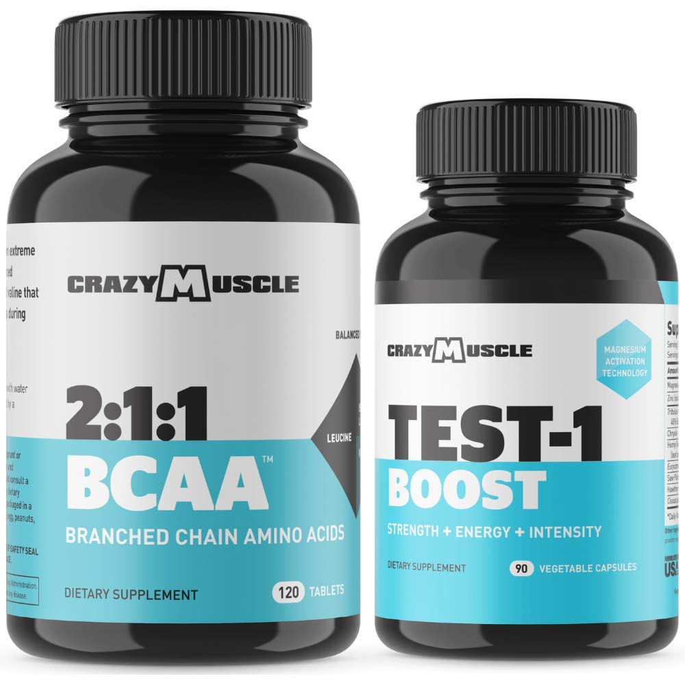 Bundle BCAA Pills (120 Count) + Testosterone Tablets (90 Count) 240