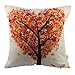 Beety P45 Cotton Linen Thow Pillow Case Decorative Cushion Cover - Autumn Love Tree