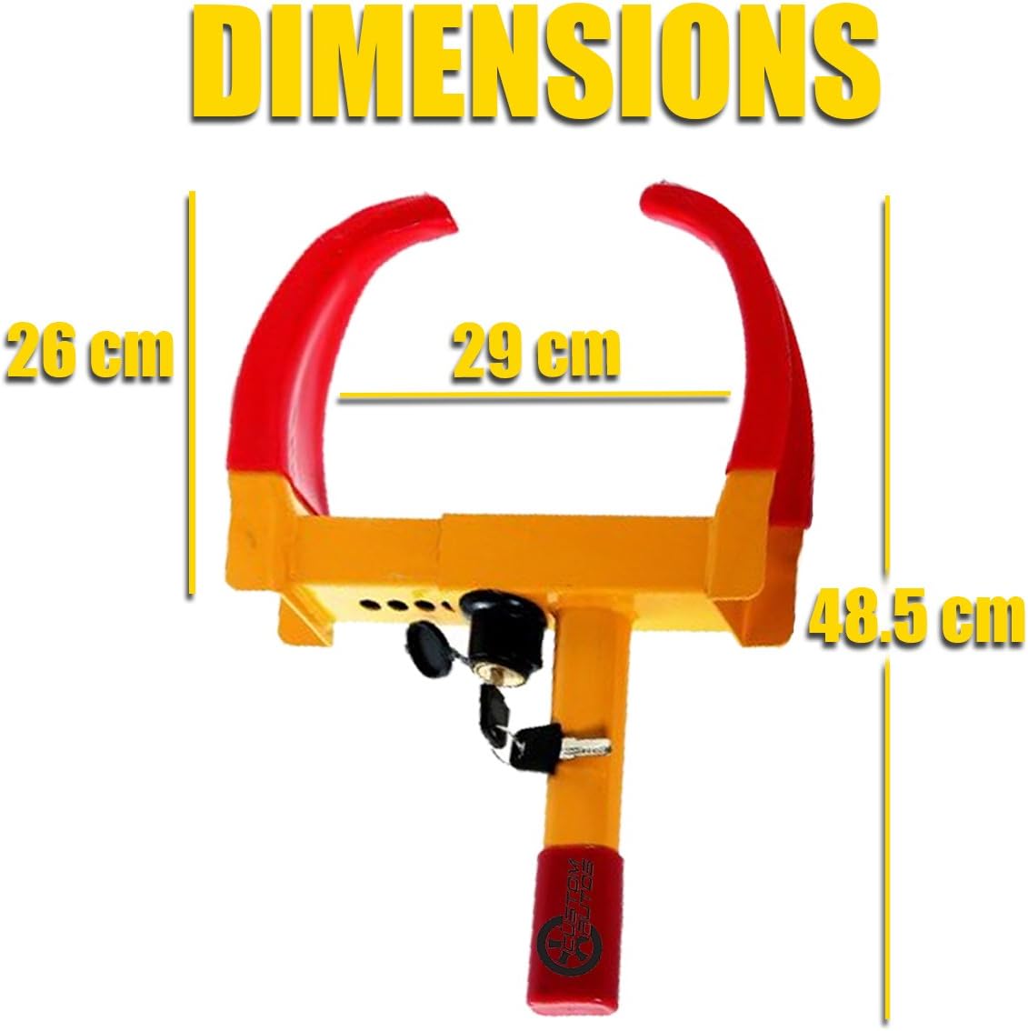 VaygWay Tire Clamp Wheel Lock- Metal Boot Stabilizer Anti Theft- Wheel Chock Lock Car Trailer Wheel-Security Travel Locking Claw Auto- Camper Car Van Truck SUV fit: Automotive