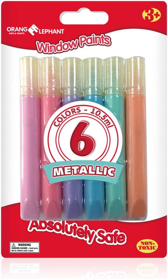 Window Sticker Paint glitter 6 pcs