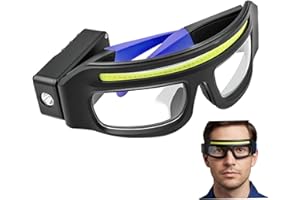 Safety Glasses with Lights Lightweight Cycling Glasses with Rotating LED Headlamps Work for Night Running Outdoor Sports Eye 