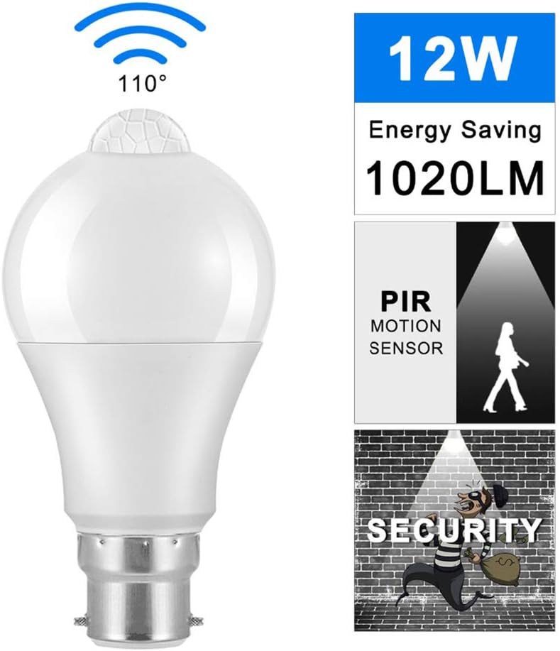 A2Z Trade LED with PIR Motion Sensor AC220V 110V Security Night Light (White, 12 W)