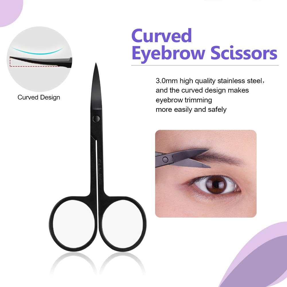 Eyebrow Kit 8 in 1 Eyebrow Scissors,Razor Eyebrow Pencil, Eyebrow Brush with Pink Leather Bag: Home Improvement