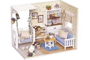 TuKIIE DIY Miniature Dollhouse Kit with Furniture, 1:24 Scale Creative Room Mini Wooden Doll House Accessories Plus Dust Proof for Kids Teens Adults(Kitten Diary)