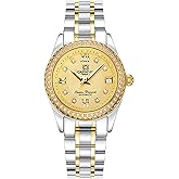 BESTKANG Luxury Watches Automatic Women's 50M Waterproof Calendar Stainless Steel Mechanical Watch Self Winding