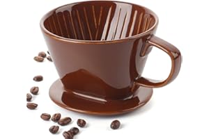 DOWAN Pour Over Coffee Dripper, Non Electric Pour Over Coffee Maker, Porcelain Slow Brewing Accessories for Home, Cafe, Resta