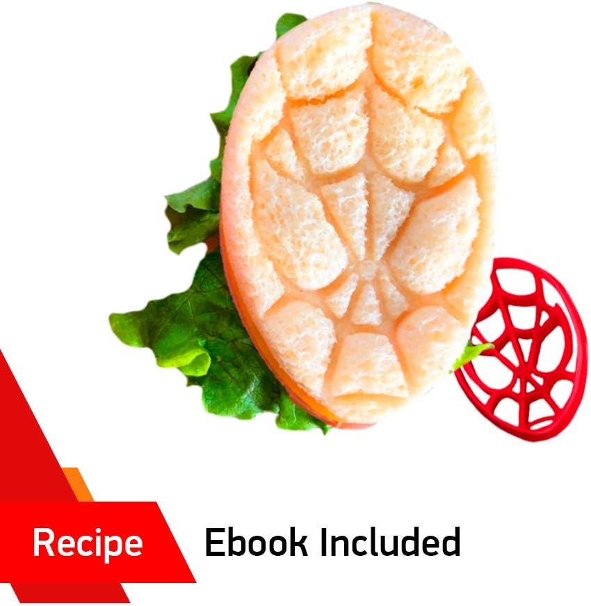 SUPERHERO MINI SANDWICHES by WNF Craft - Perfect for Making Cookies, Mini Sandwiches, Shaped Cheese, Fruits, Ham and Bologna (b. Spiderman)