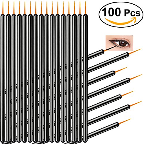 KINGMAS 100 Pack Disposable Eyeliner Applicator Makeup Brush Eye Liner Brushes