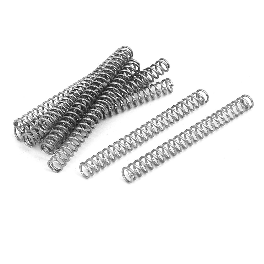 sourcingmap Compression Spring,304 Stainless Steel,5mm OD,0.7mm Wire Size,50mm Free Length,Silver Tone,10Pcs