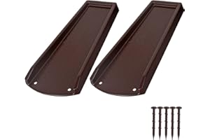 plusgutter Rain Gutter Downspout Splash Block, Gutter Downspout Extensions for Water Drainage, 24" Gutter Splash Guards Downspout Extender, Fixable Down spout Drain Trays with PE Nails(2 Pack, Brown)