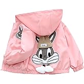 Vinmin Girls Hooded Jacket Rabbit Zip Coat Little Girls Boys Jacket Lightweight Adorable Outerwear For Spring & Autumn