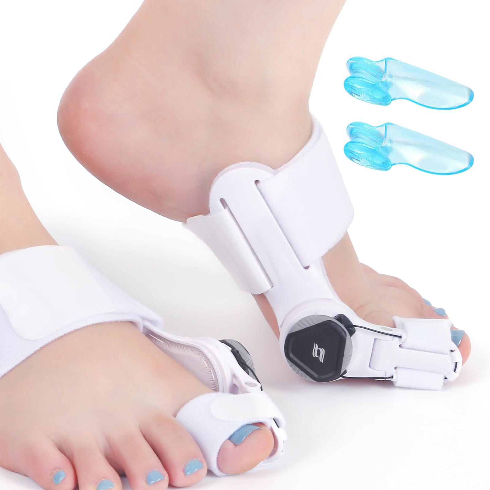 Tairibousy 1 Pair Bunion Corrector Big Toe Straightener for Men Women Toe Straightener for Bunion Pain Relief Adjustable Bunion Splint Brace with Silicone Toe Straightener (2 Pcs)