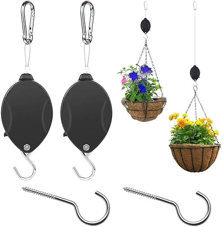 Amazon Com Senignol Plant Pulley 2 Pack Retractable Hanger