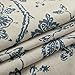 jinchan Kitchen Curtains 36 Inch Length Paisley Scroll Printed Linen Short Window Tier Curtains for Bathroom Medallion Design Burlap Vintage Jacobean Floral Small Cafe Curtains 2 Panels Blue on Beige