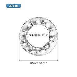 uxcell M4 20Pcs Internal Tooth Washers, 304
