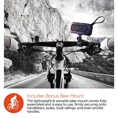 HyperGear Sound Storm All-Terrain HD Bluetooth Wireless Speaker. Mounts On Bicycles, Motorcycles, Strollers & More. Built-in microphone, 8 hr Playtime. Premium Sound For iPhones, Smartphones & More