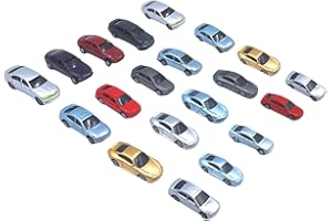 DYNWAVE 20 Pieces Model Cars Painted Movie Props Realistic Miniature Mini Vehicle for Building Railway Layout Diorama Parking
