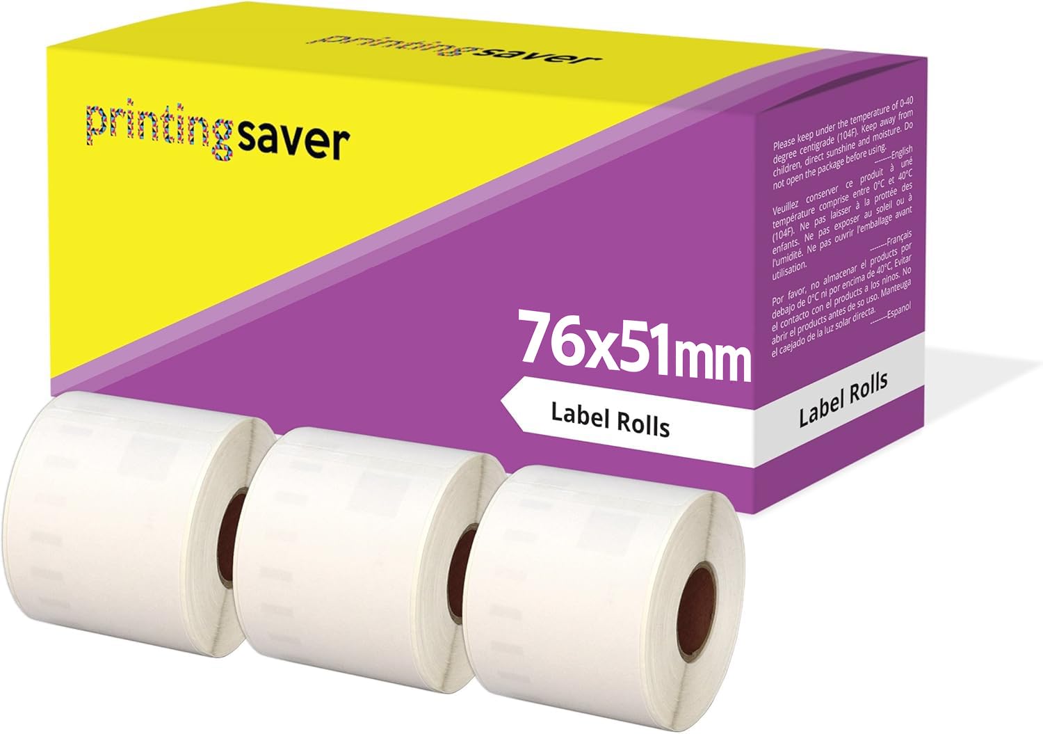 3 Compatible Rolls 76mm x 51mm White Direct Thermal Labels for Zebra GK420d GK420t GC420d GX420d GX420t GC420t GX430t GT800 LP2844 TLP 2844 Citizen CL-S521 CL-S621 CL-S631 (1000 Labels per Roll)