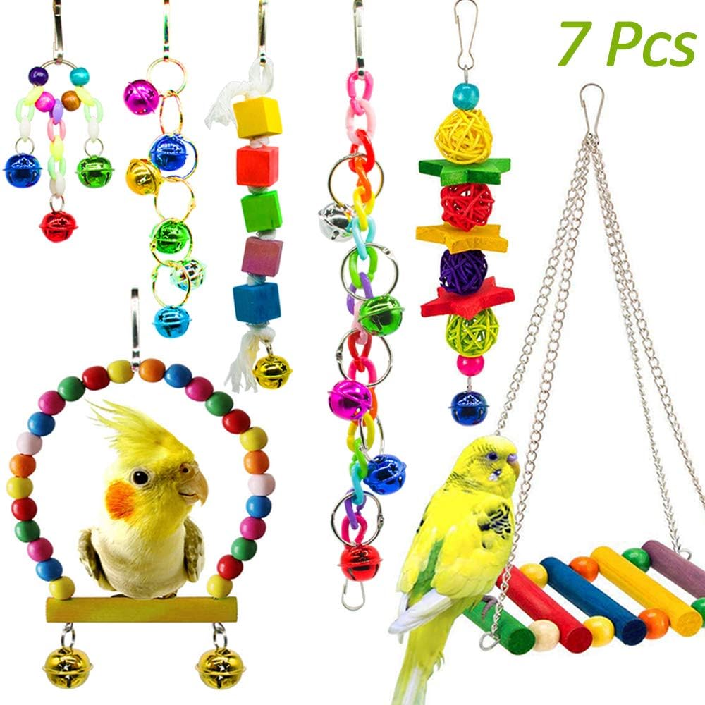 Fyeme Papageien-Spielzeug Aus Naturholz 47x25x3cm – Kauspielzeug Zum Klettern & Knabbern Für Große Vögel