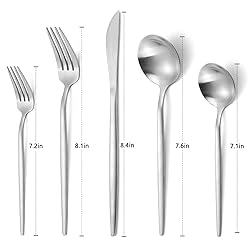 Matte Silverware Set, VANVRO 40-Piece Stainless