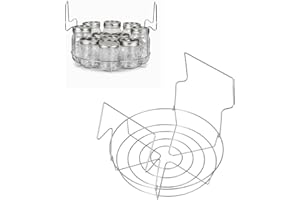 Stainless Steel Flat Canning Rack, Water Bath Canner Rack Anti Anti Scalding Foldable Contoured Steel Handles Canning Rack fo