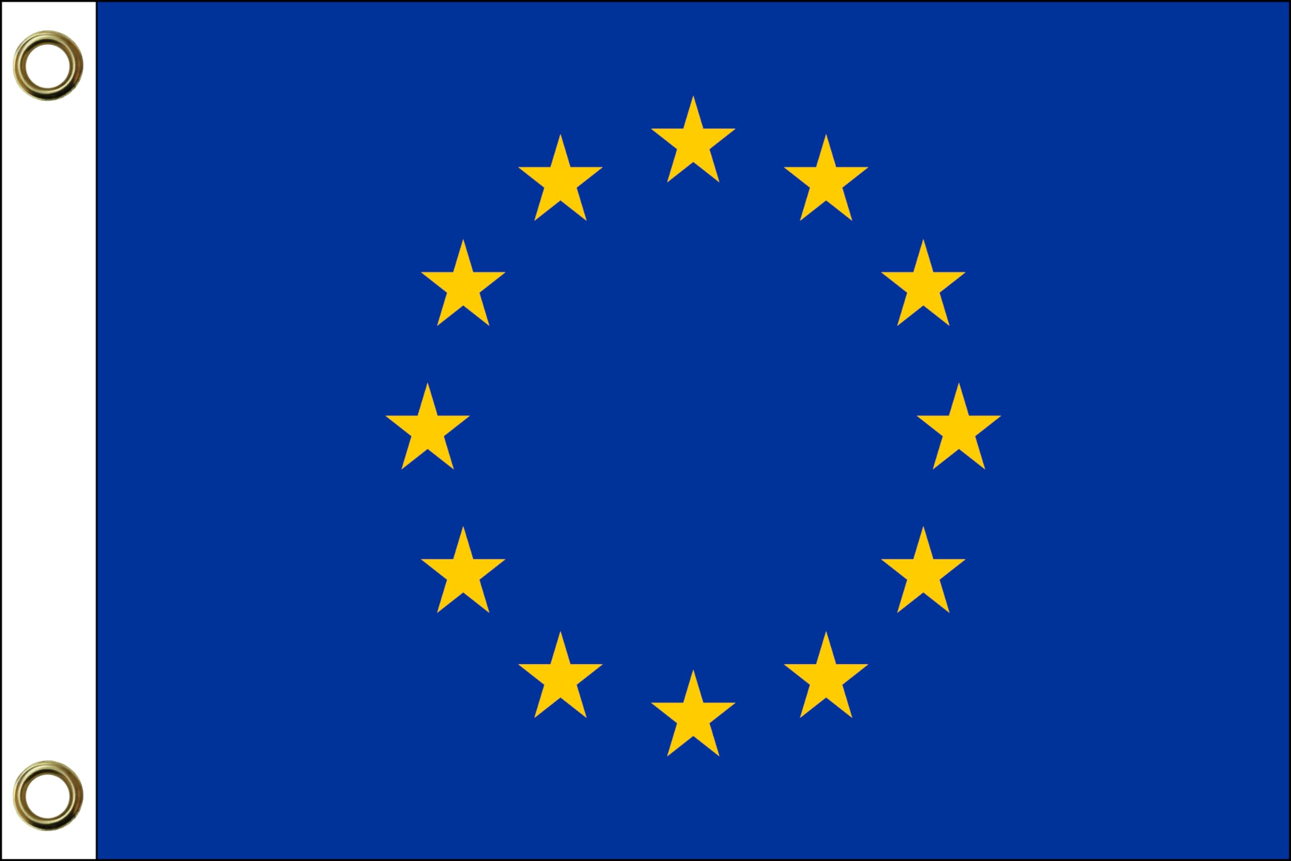 EU Europe flag, 150 cm x 90 cm / 90 x 150 cm, weatherproof and durable, polyester with two eyelets