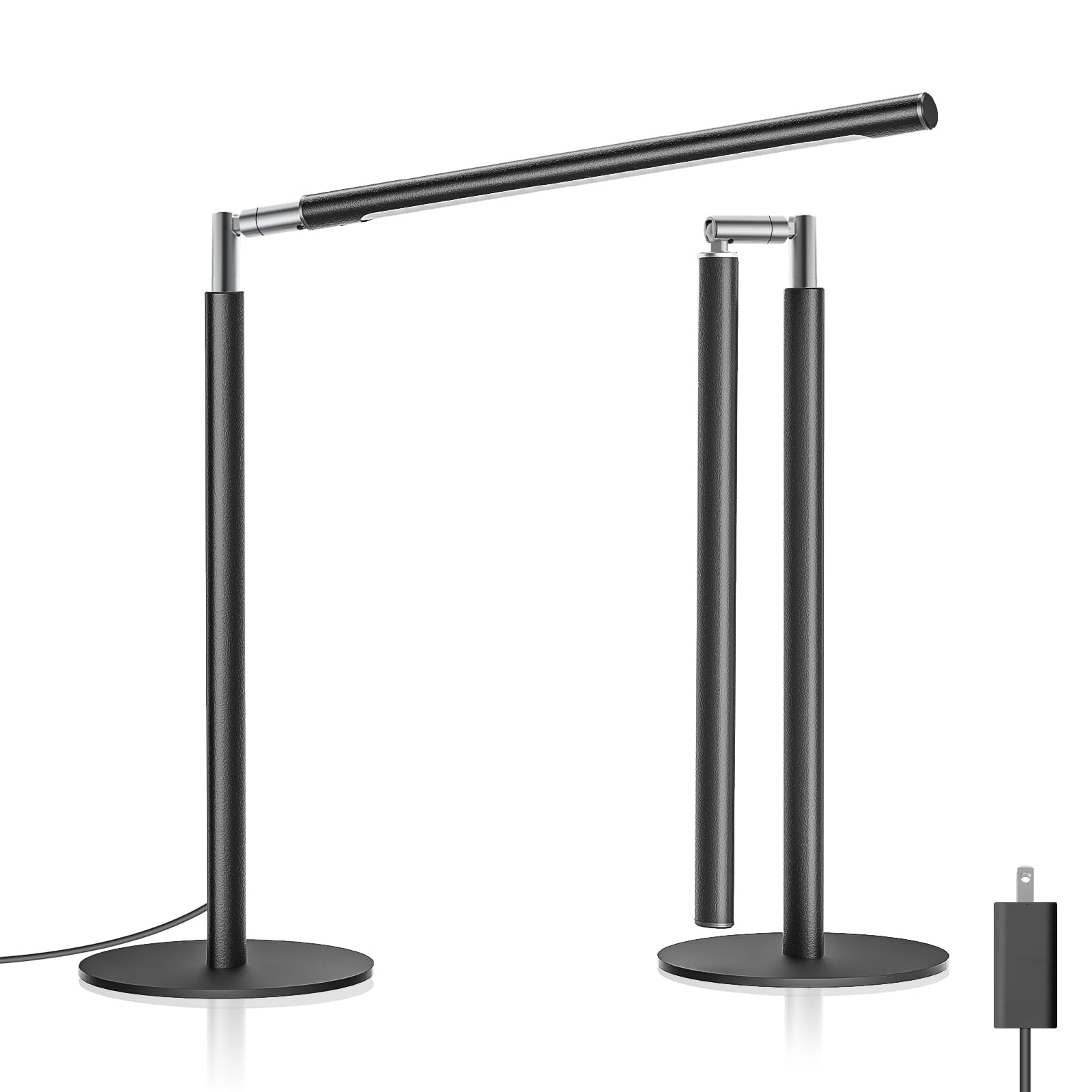 Photo 1 of ALFELE Metal LED Desk Lamp for Home Office - Foldable Industrial Desk Light with Base, 16" Dimmable Table Lamp for Reading, 4 Color Temps, 15W Modern Desktop Lamp for College Dorm Study Task Work