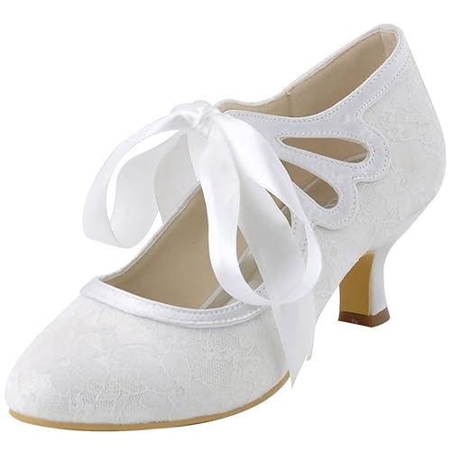 ElegantPark HC1521 Damen Lace Party Brautschuhe