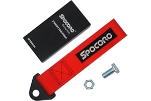 Spocoro Heavy Duty Racing Tow Strap JDM – Red Nylon Tow Strap for Track, Off-Road, and Decoration (Red)