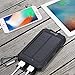 Hiluckey Portable Charger 10000mAh Solar Charger Power Bank Waterproof External Battery Pack for iPhone 7, iPhone X, iPad, Samsung Galaxy and Tablets