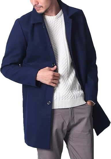 Amazon Liberte Riche リベルテ リッシュ チェスターコート メンズ ジャケット アウター ロングコート メルトン ビジネス カジュアル ネイビー Xl コート ジャケット 通販