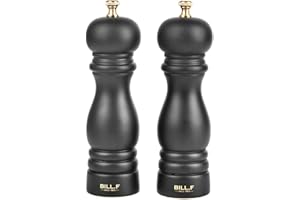 BF BILL.F SINCE 1983 BILL.F Salt and Pepper Grinder Wooden Pepper Mill Grinder Salt Pepper Shakers Set of 2 with Adjustable Ceramic Rotor- 7 Inch