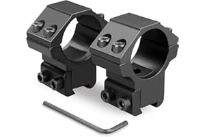 Modkin 1'' Dovetail Scope Rings, Medium Profile Scope Mounts for 11 mm Dovetail Rails - 2 Pieces (One has Stop pin)